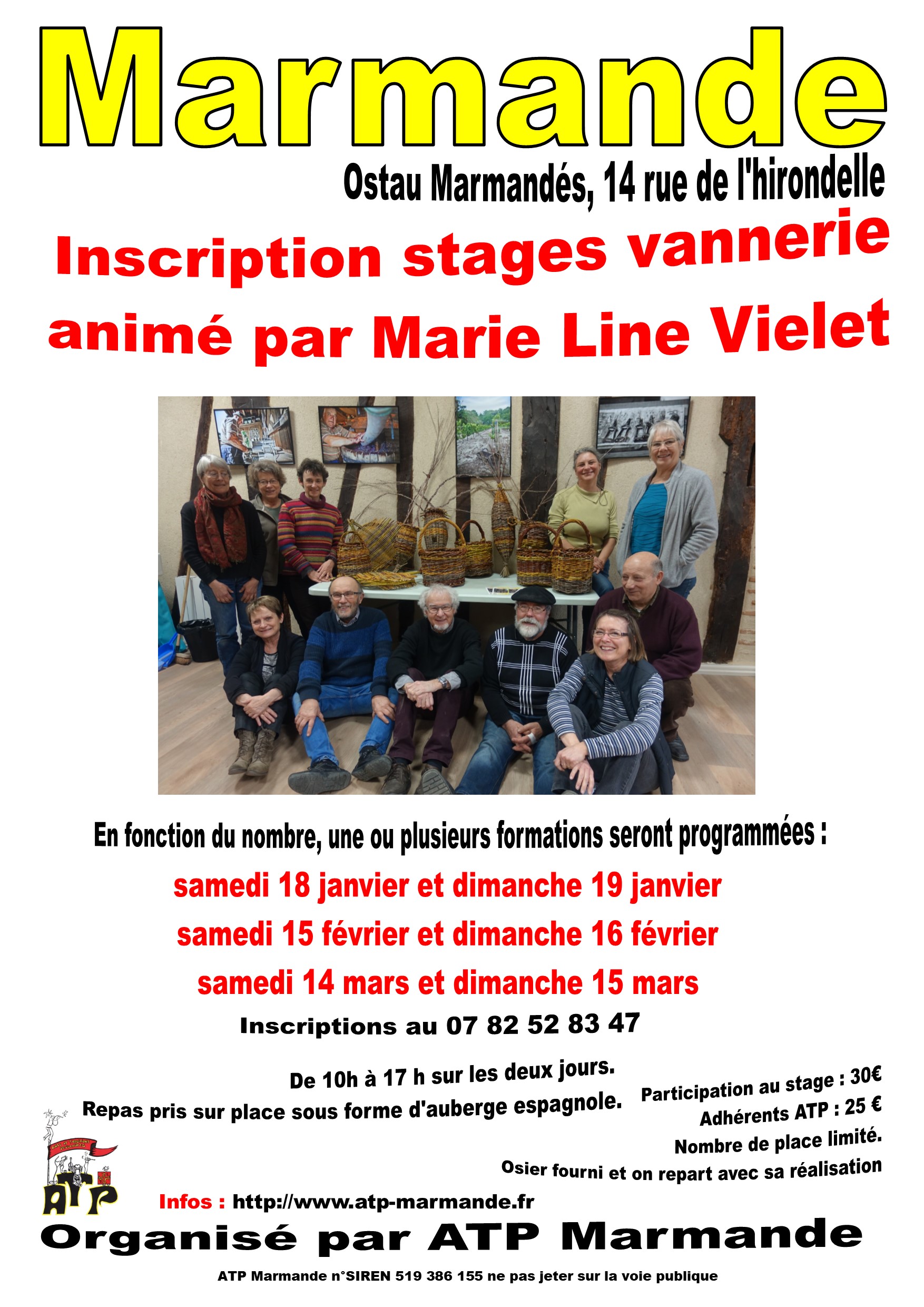 Inscriptions stage osier