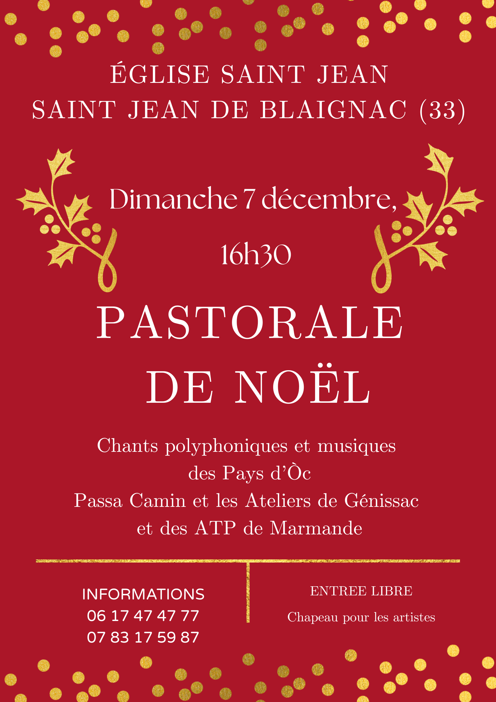 AFFICHE ST JEAN DE BLAIGNAC